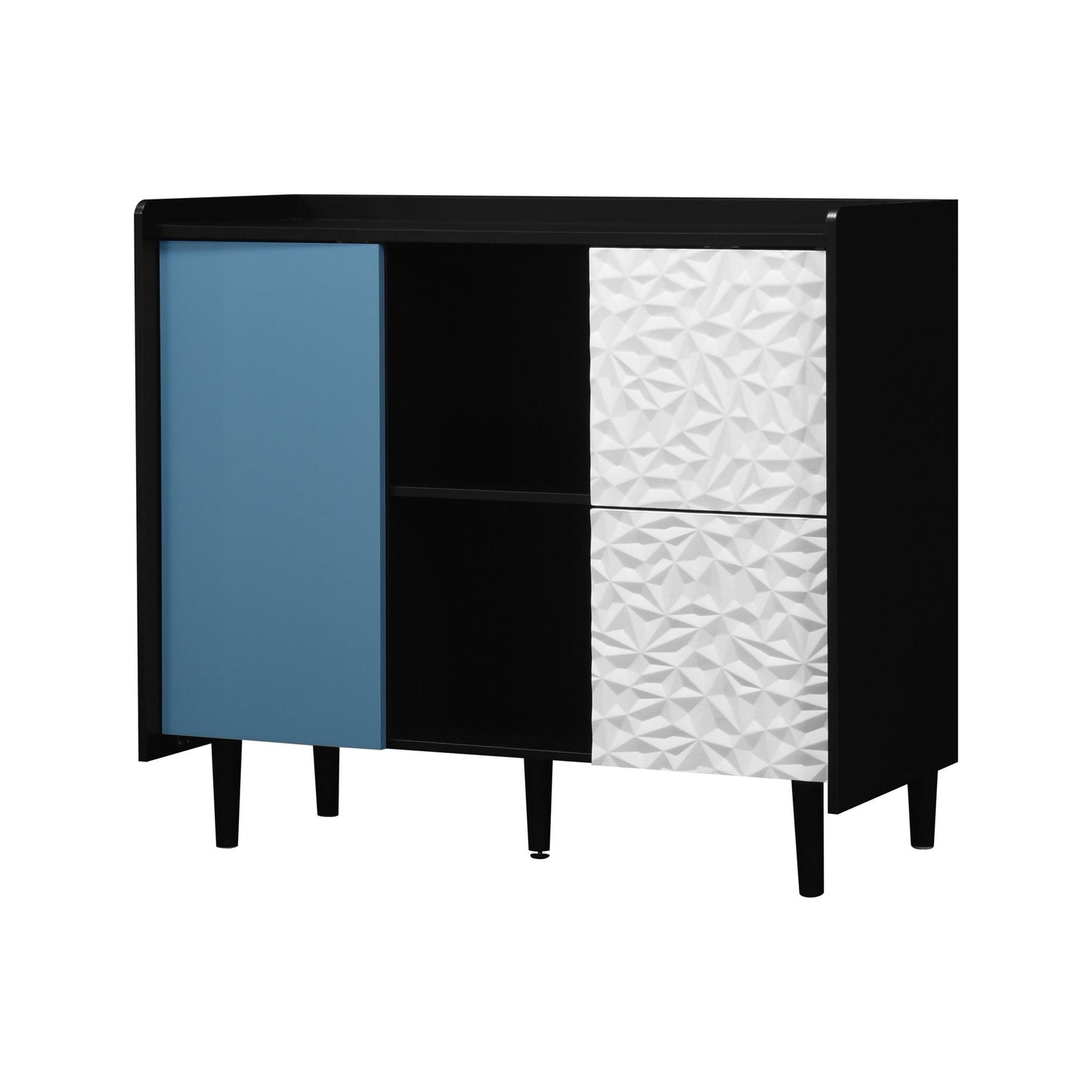 Modern Sideboard Buffet Cabinet With Doors And Unique Panel Styling