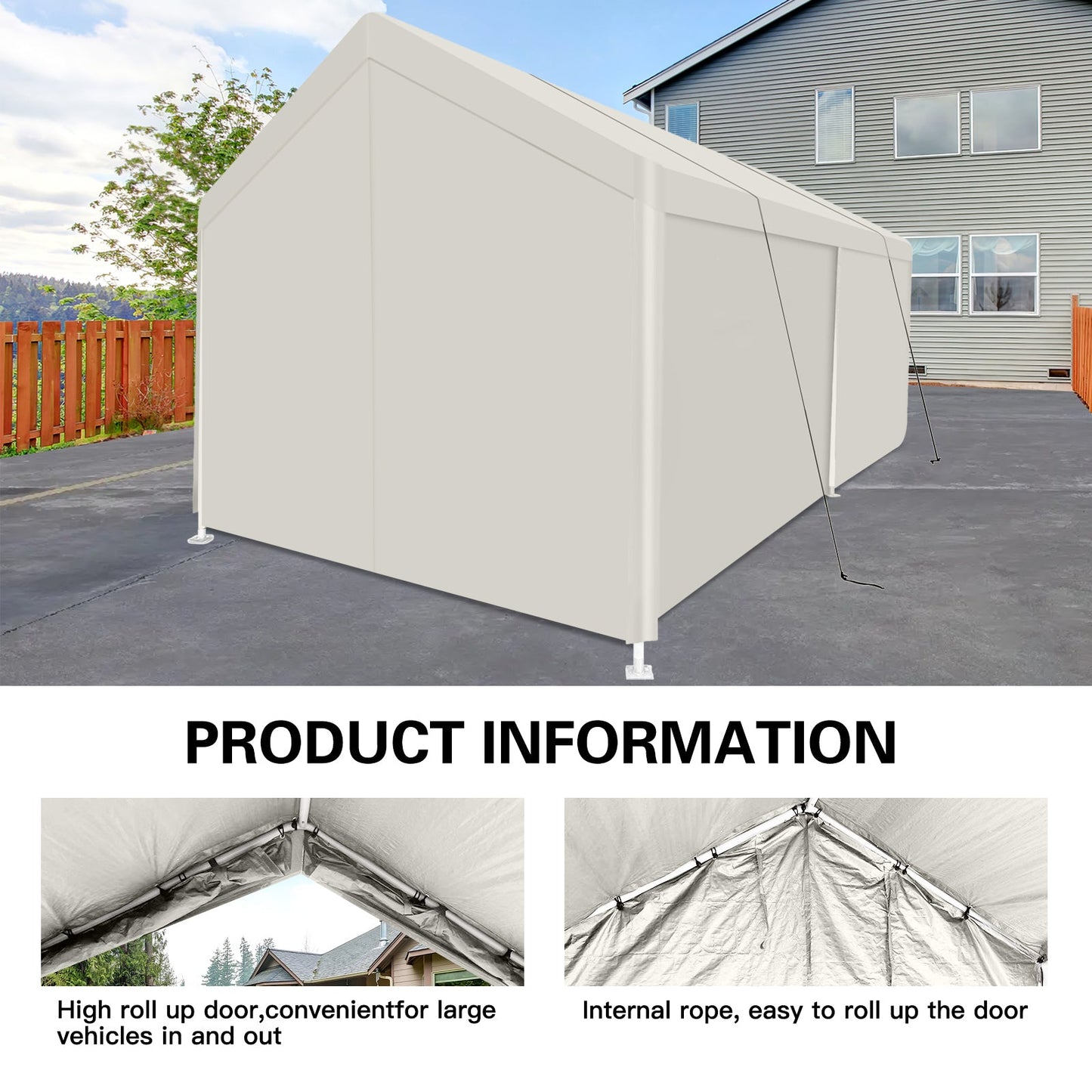 Carport, 12×20 Heavy Duty Portable Carport Garage Tent for Outdoor Storage Shelter