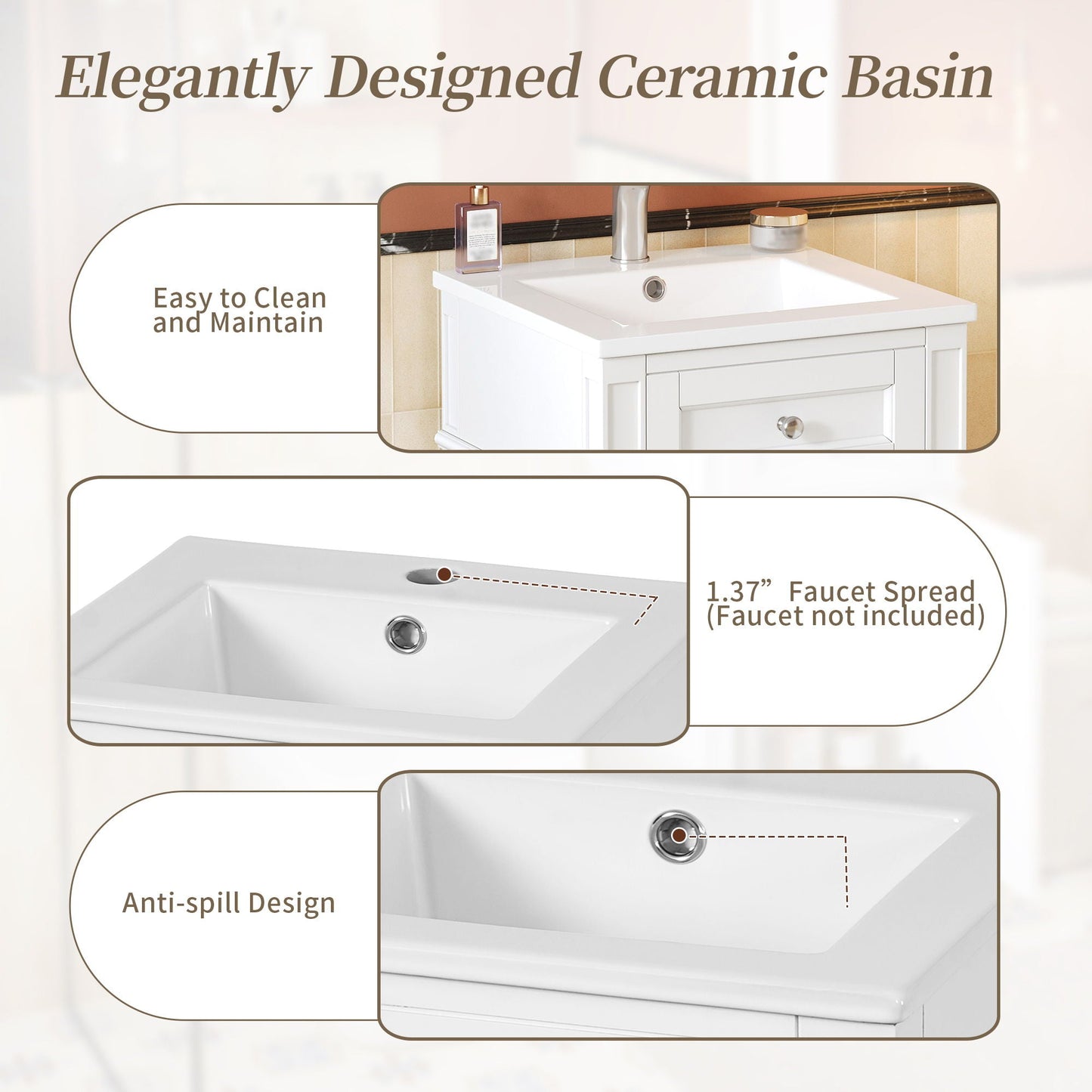 French Style Bathroom Vanity With Sink