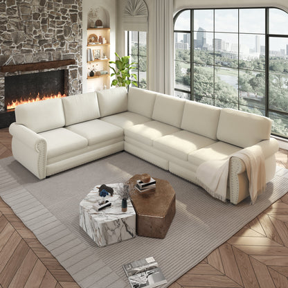 118" L-Shaped Convertible Sofa Bed