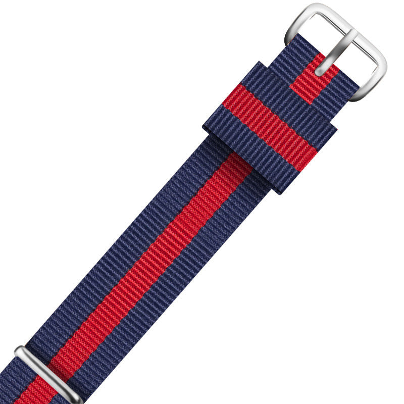 Nylon DW Watch Strap One Piece With Woven Loop And Striped Canvas Watch Band