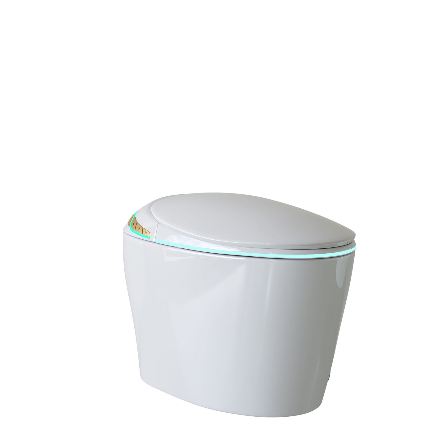Unique Smart Toile With Built In Bidet, Auto Open / Close Seat, Foot Sensor, LED Display, Night Light, Warm Water & Dryer Ceramic