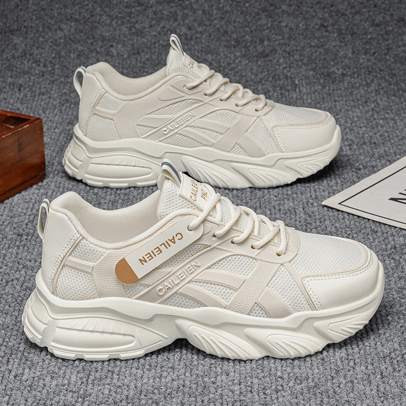 New Men's Breathable Mesh Sneakers, Trendy Versatile Anti-slip Chunky Sole Casual Dad Shoes For Men