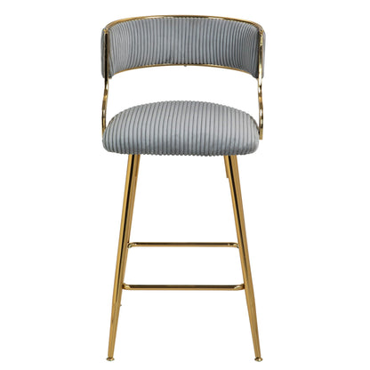 Counter Height Bar Stools With Powder Coating Base And Footrest (Set of 2) -