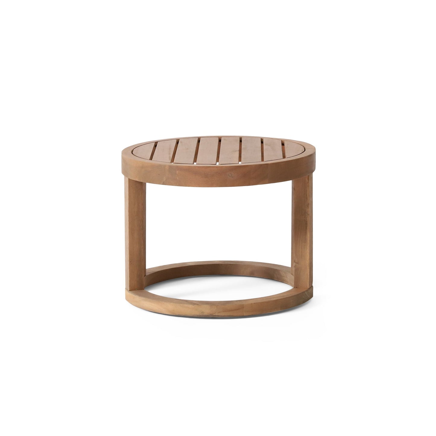 Outdoor Acacia Wood Side Table, Solid Side Table For Patio, Pool, Porch - Brown Wash