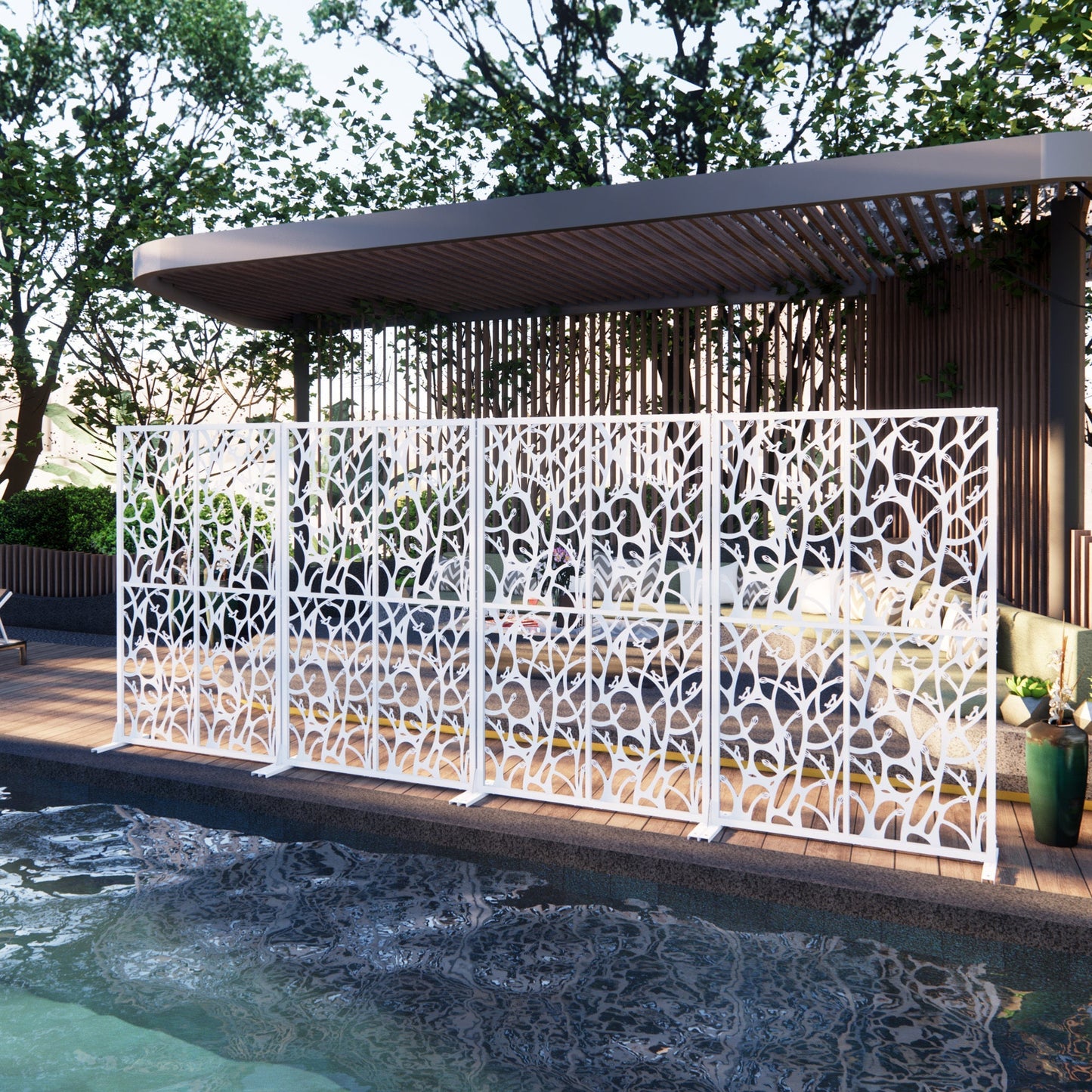 Metal Privacy Screens W3.8Ft x H6Ft Outdoor and Indoor Divider