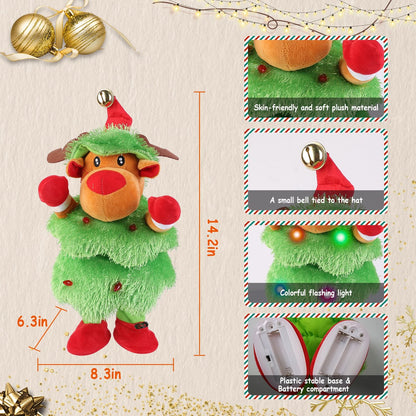 Electric Dancing Singing Plush Toy Twisting Elk Toy Talking Interactive Mimicking Funny Songs Wiggly Dance Kid Christmas Gift