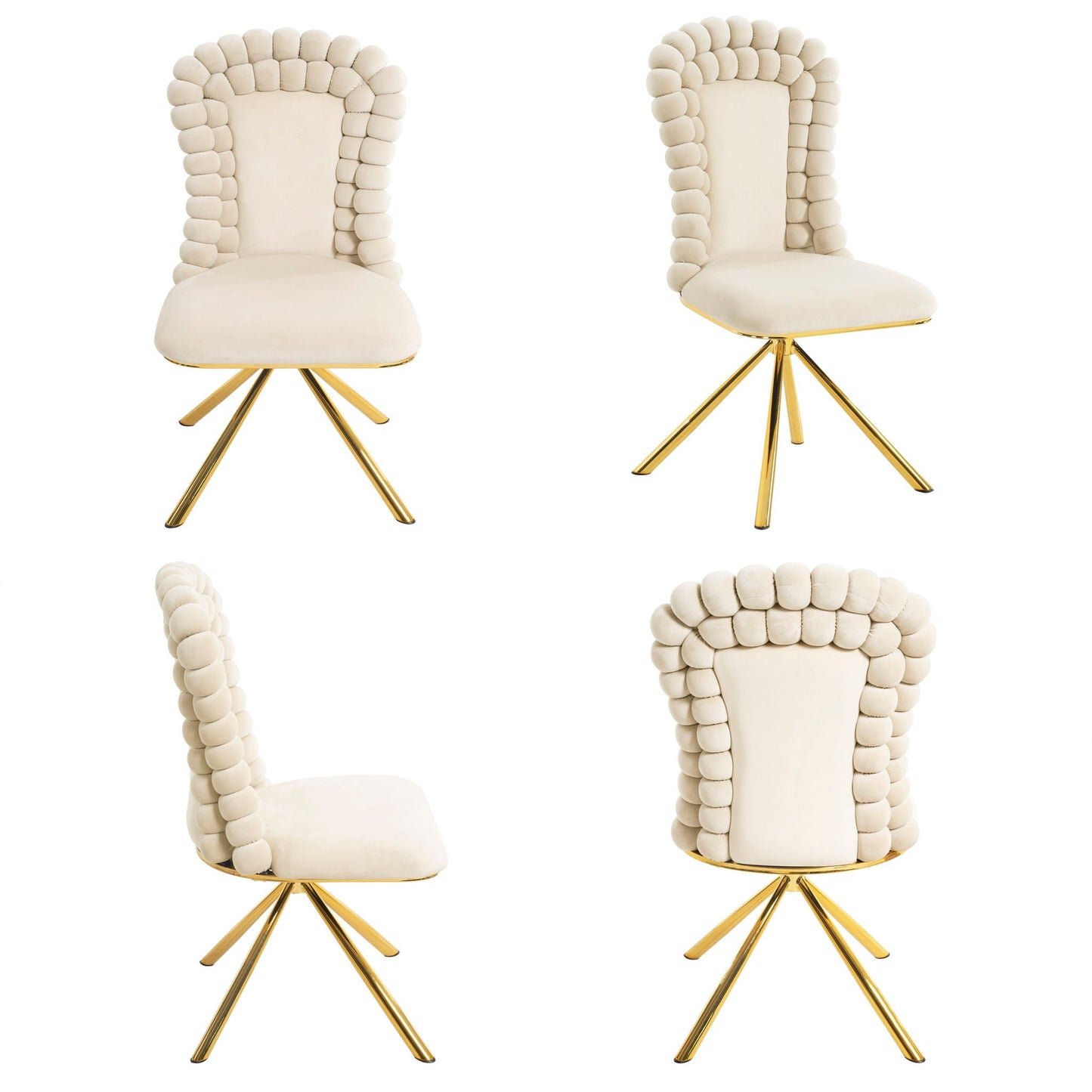 Upholstered Swivel Dining Chairs (Set of 2)