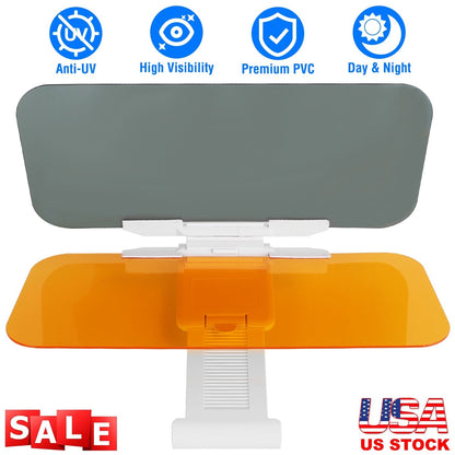 Sun Visor Extender for car 2 in 1 Anti-glare Driving Visor with Adjustable View Angles Day Night Automobile Sun Anti-UV Block Visor for Clearer Vision