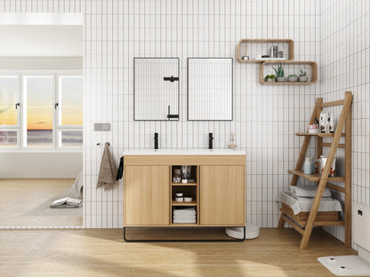 48" Freestanding Bathroom Vanity With Resin Double Sink