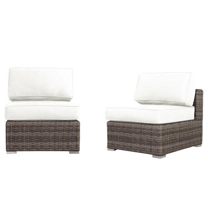 Seating Set With Cushions Handcrafted Wicker Design