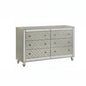 6 Drawer Bedroom Dresser With Diamond Patterned Drawer Fronts - Silver