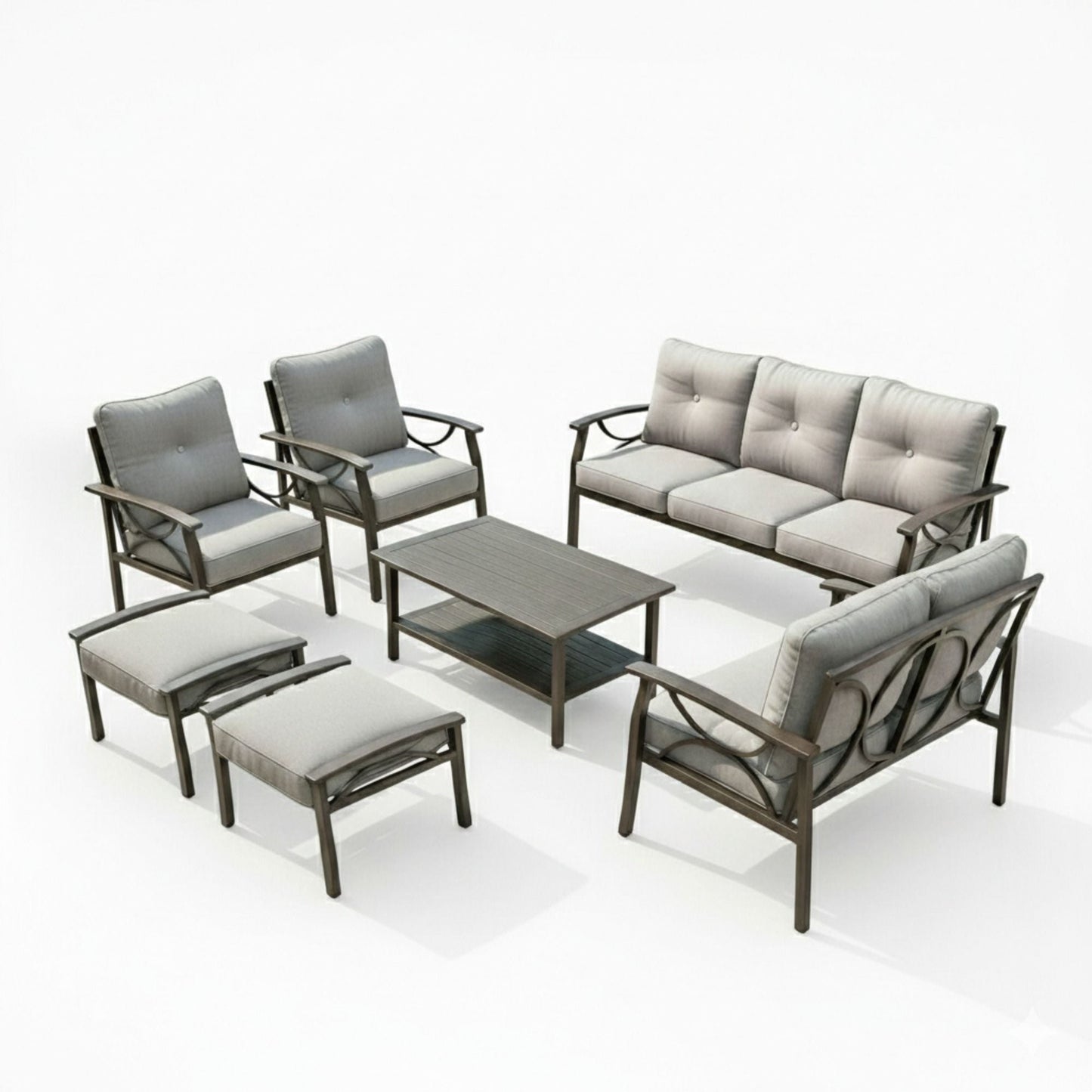 Patio Furniture Set with Coffee Table and Cushions for Backyard