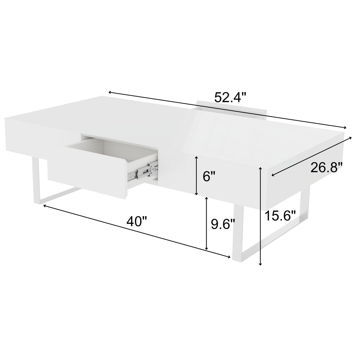 Rectangular Coffee Table With Hidden Storage