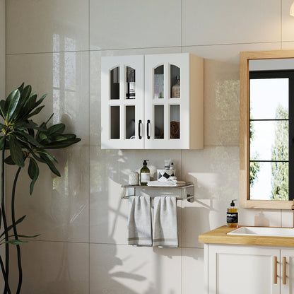 Wall Cabinet with Glass Door and Adjustable Shelves
