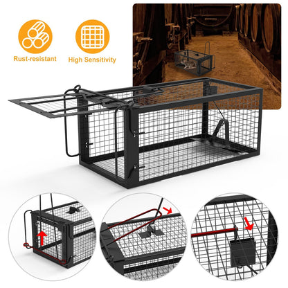 Humane Rat Trap Cage – Live Rodent Trap with Detachable Rod