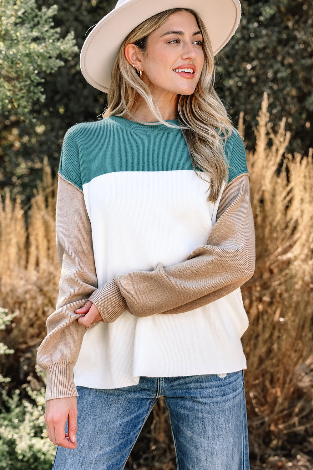 Anava Ribbed Knit Baggy Sweater