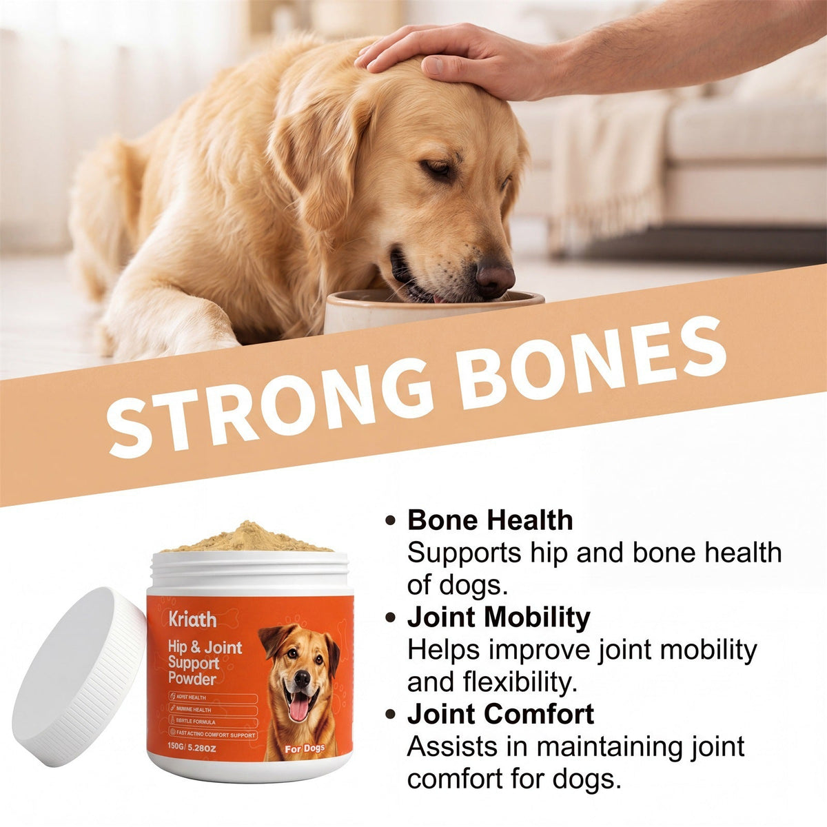 Kriath Dog Joint Care Powder Gentle Care And Comfort For Pets Body Protection Health Nutrition Care Powder