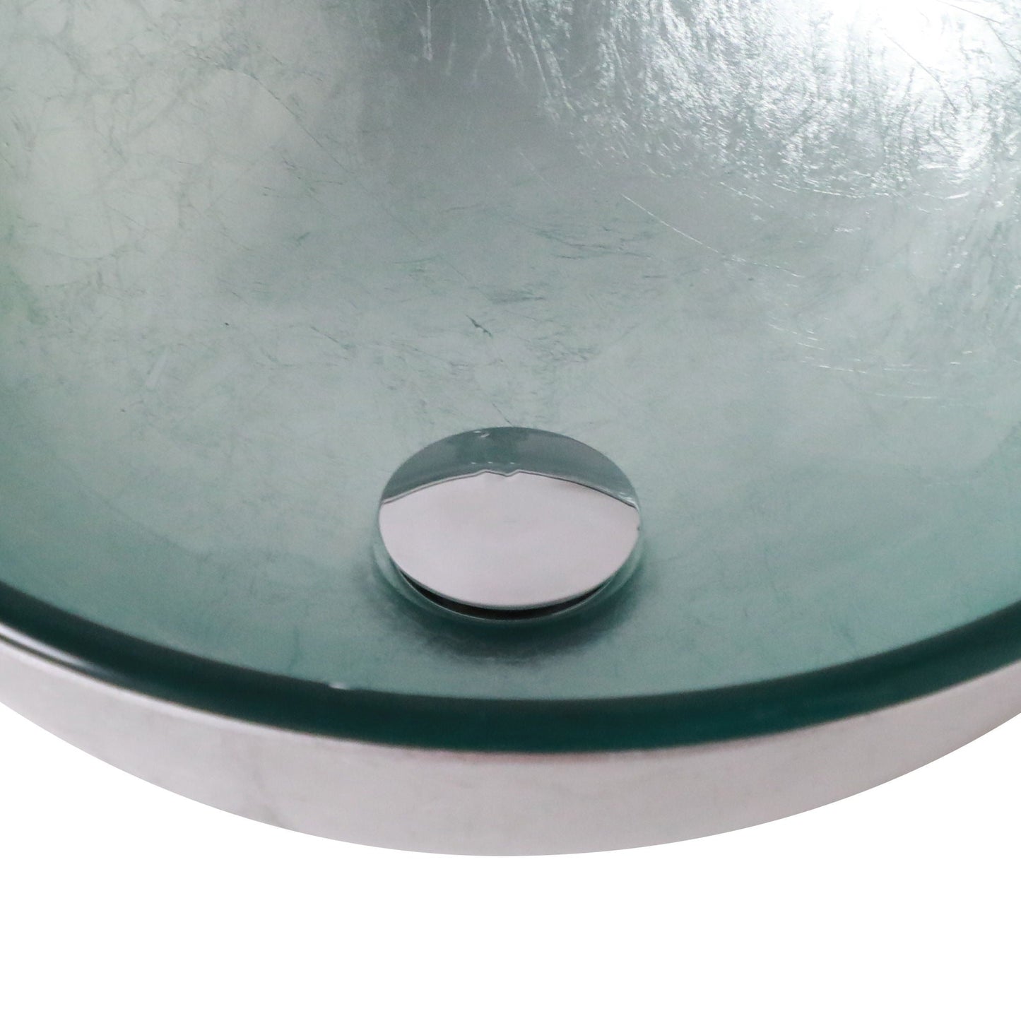 Artistic Tempered Glass Vessel Sink With Pop Up Drain