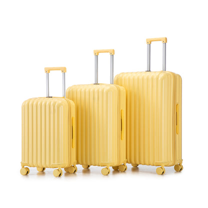 3-Piece ABS Spinner Wheel Luggage Set in Yellow
