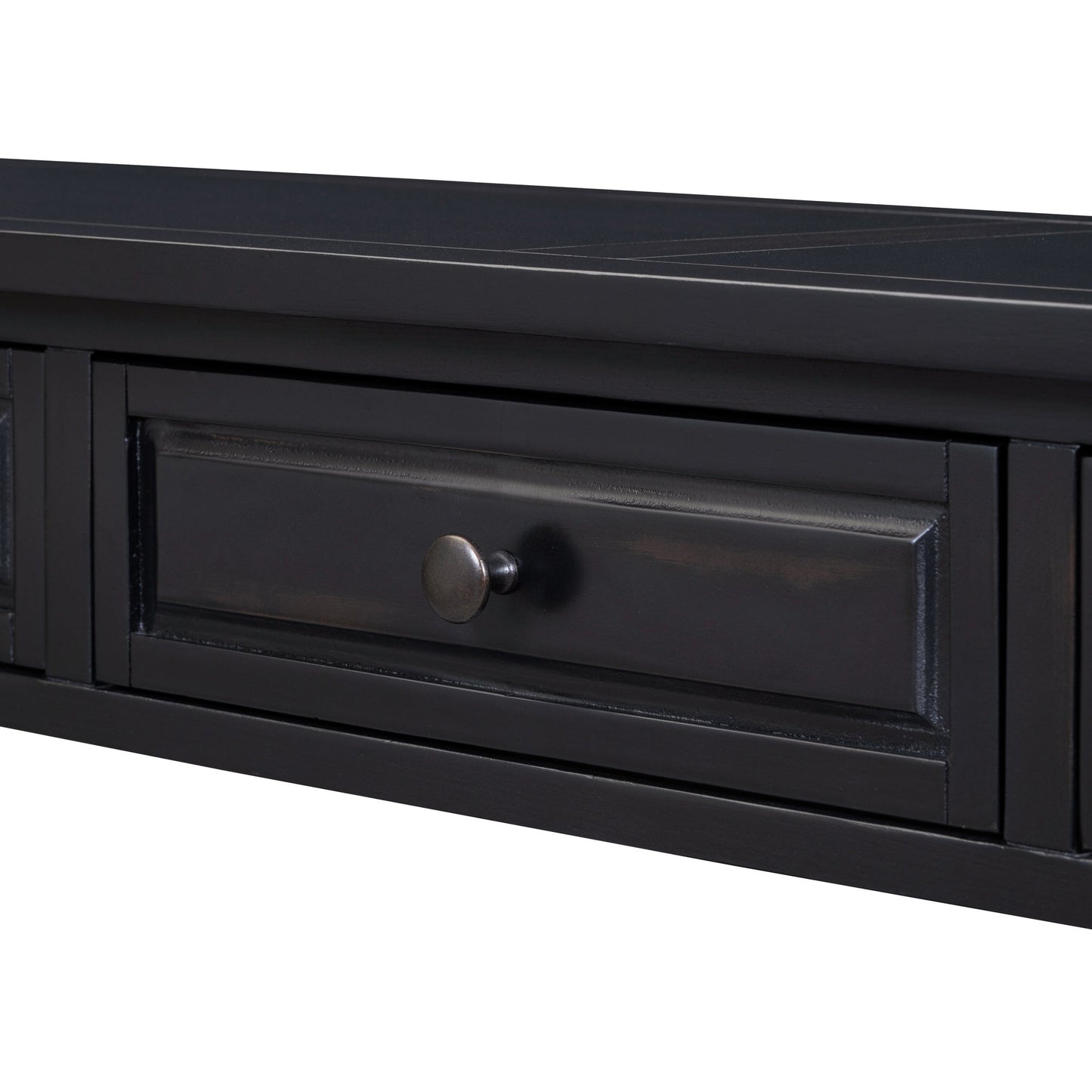 TREXM 63" Long Console Table with Drawers and Shelf