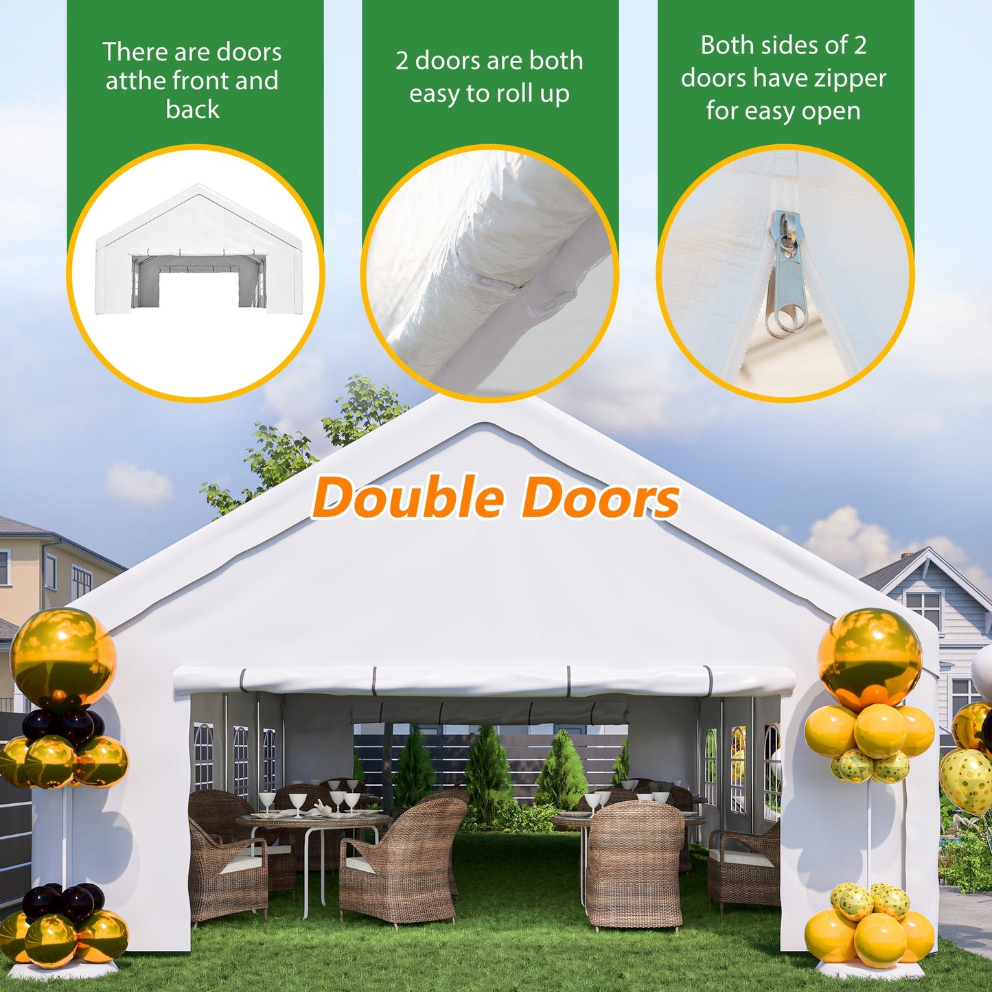 20x32 FT Party Tent with Removable Sidewalls & Storage Bags