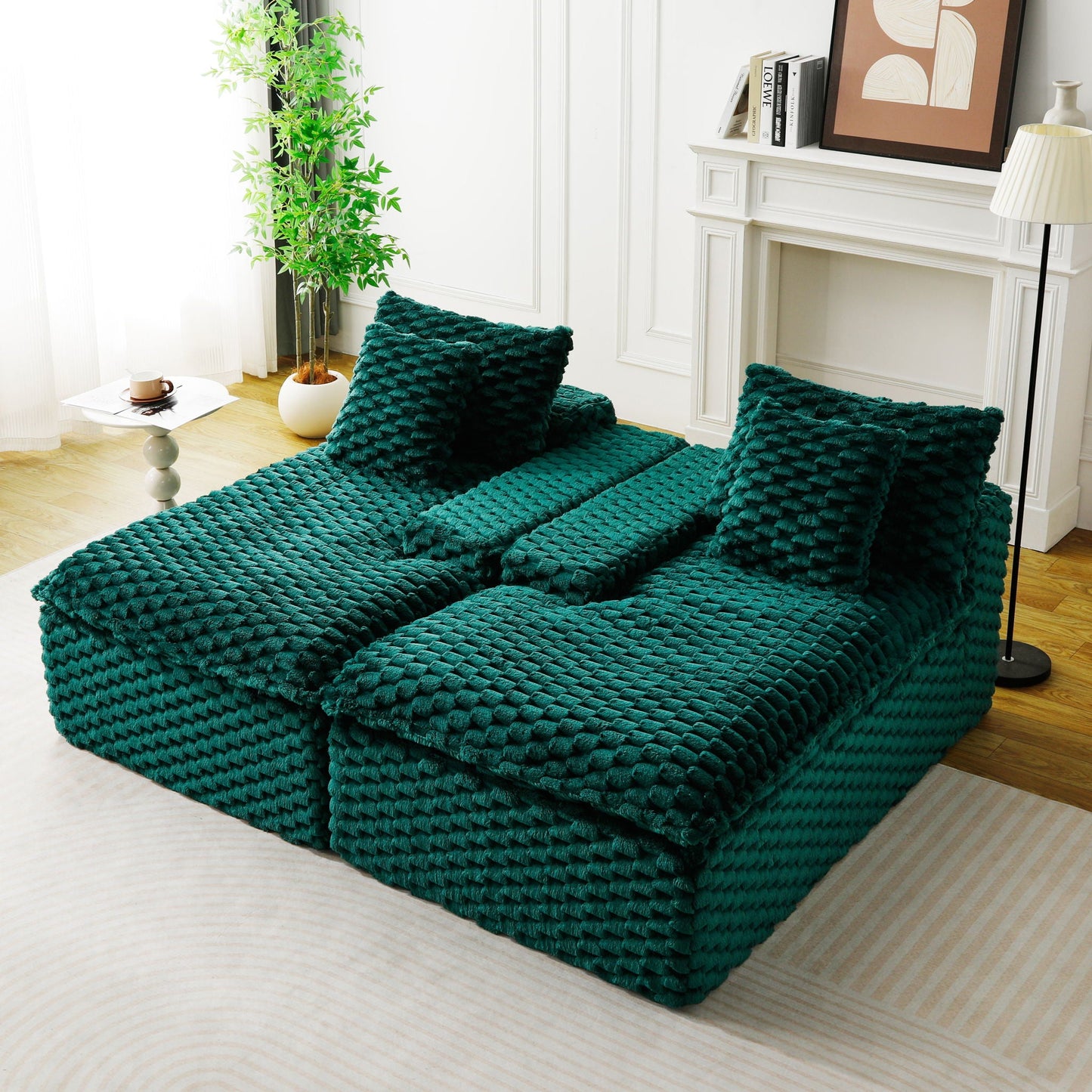 Double Chaise Lounge With Full Compressed Sponge