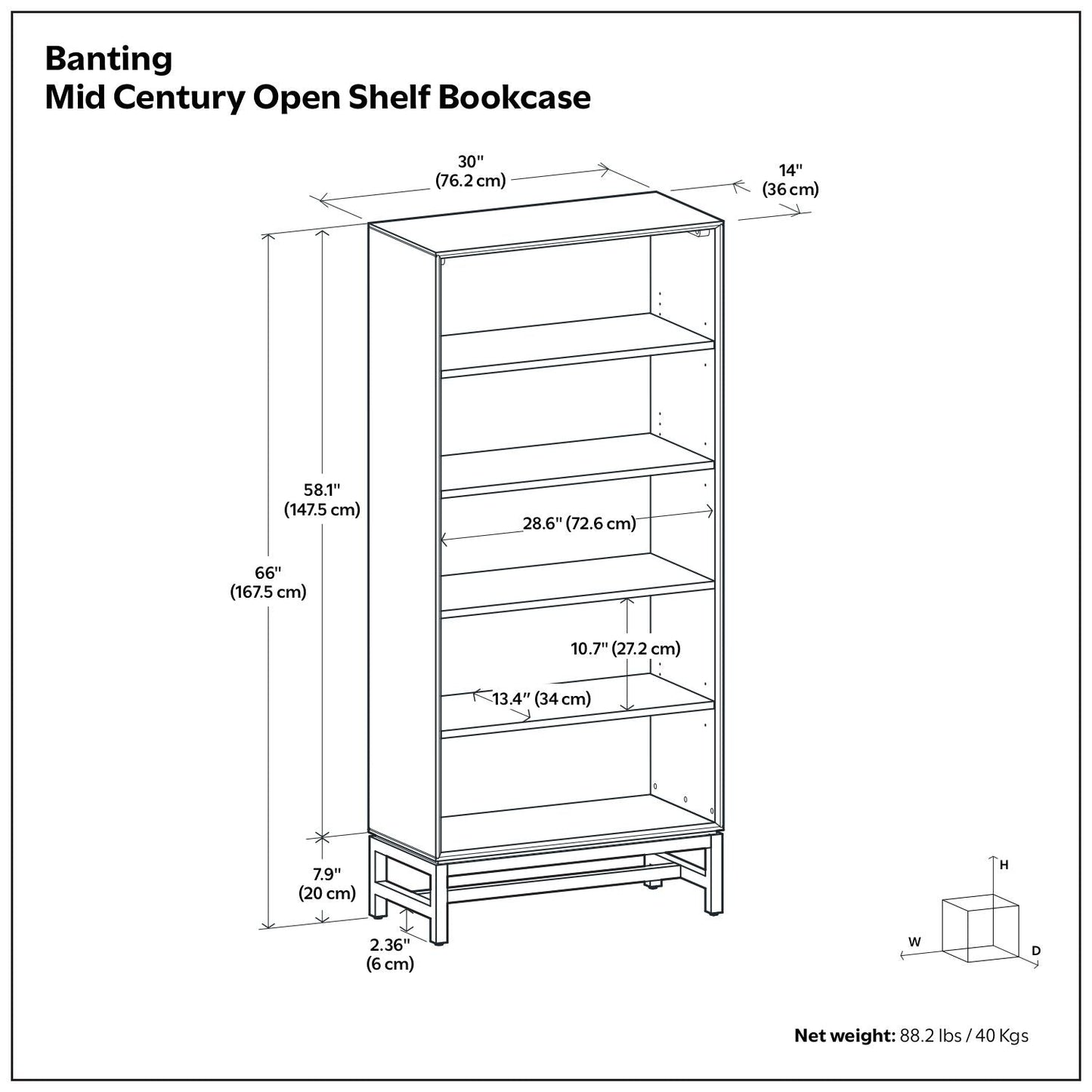 Banting - Mid Century Bookcase, Handcrafted