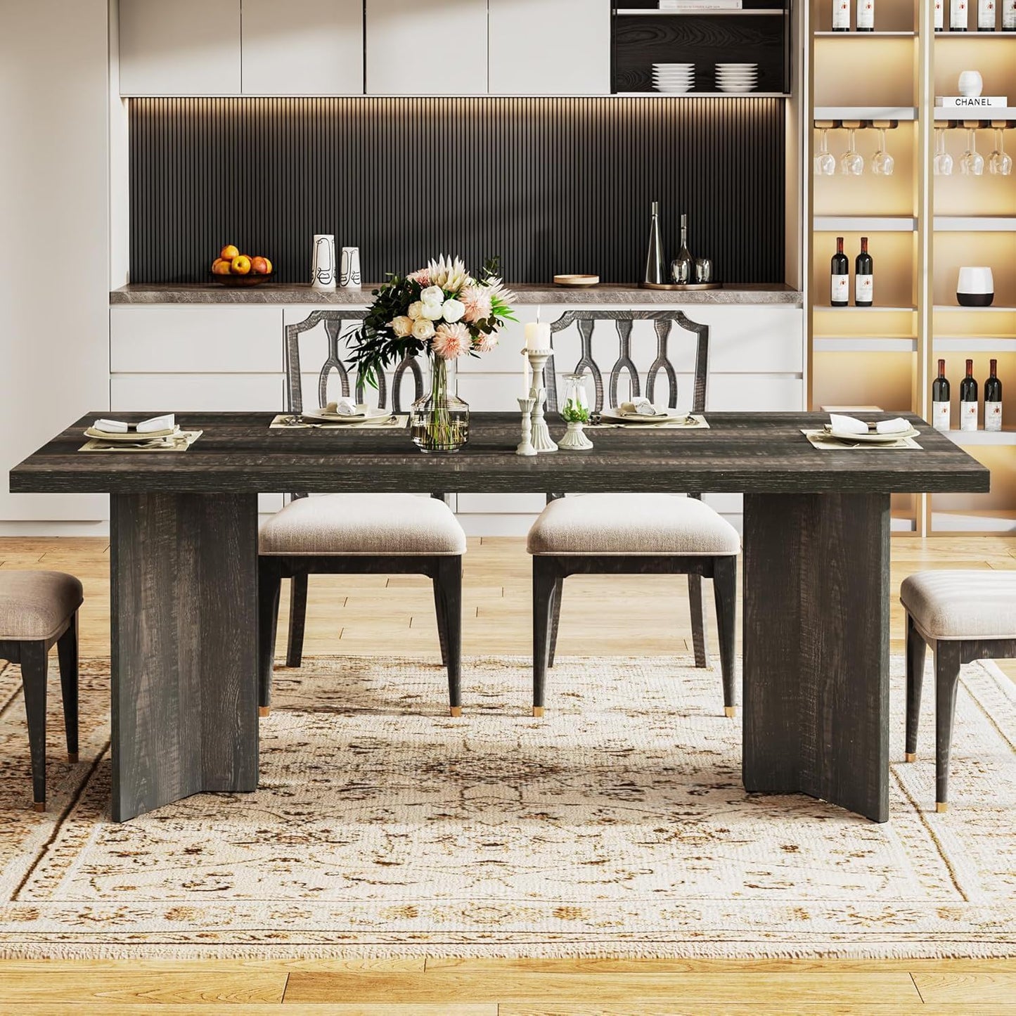 Dining Table For 4 - 6 People, Kitchen Table With Thick Top