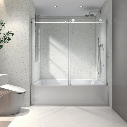 6063 Brushed Nickel Frameless Shower Door