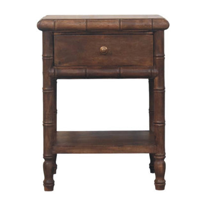 Solid Wood Bamboo Carved Bedside Table