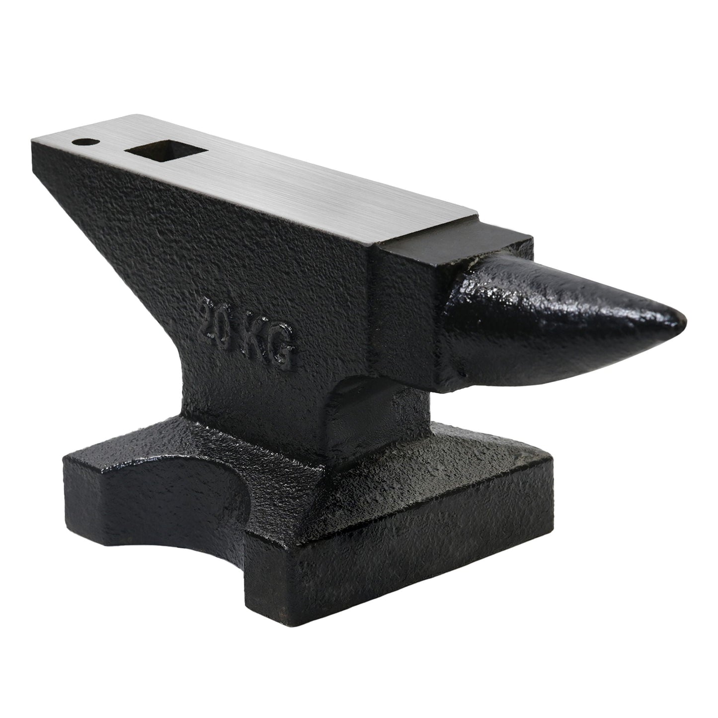 44 Lbs High Hardness Rugged Round Horn Anvil Blacksmith - Black