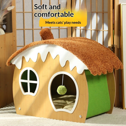Winter Thickened Cat House Sponge Warm Pet Supplies