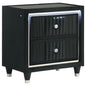 Ravenne 2-drawer Velvet Upholstered LED Nightstand with USB Black