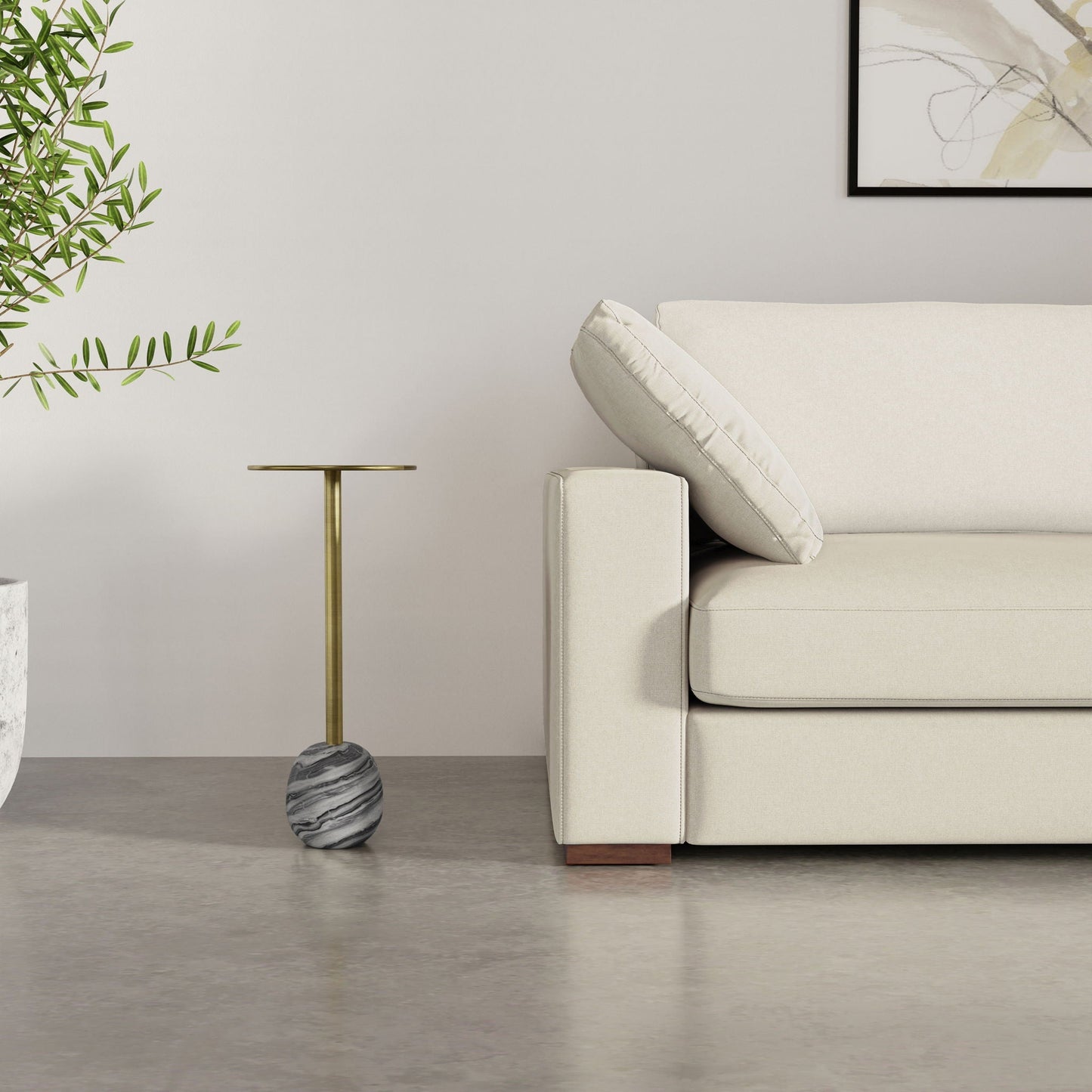 Melene - Side Table - Gray / Gold