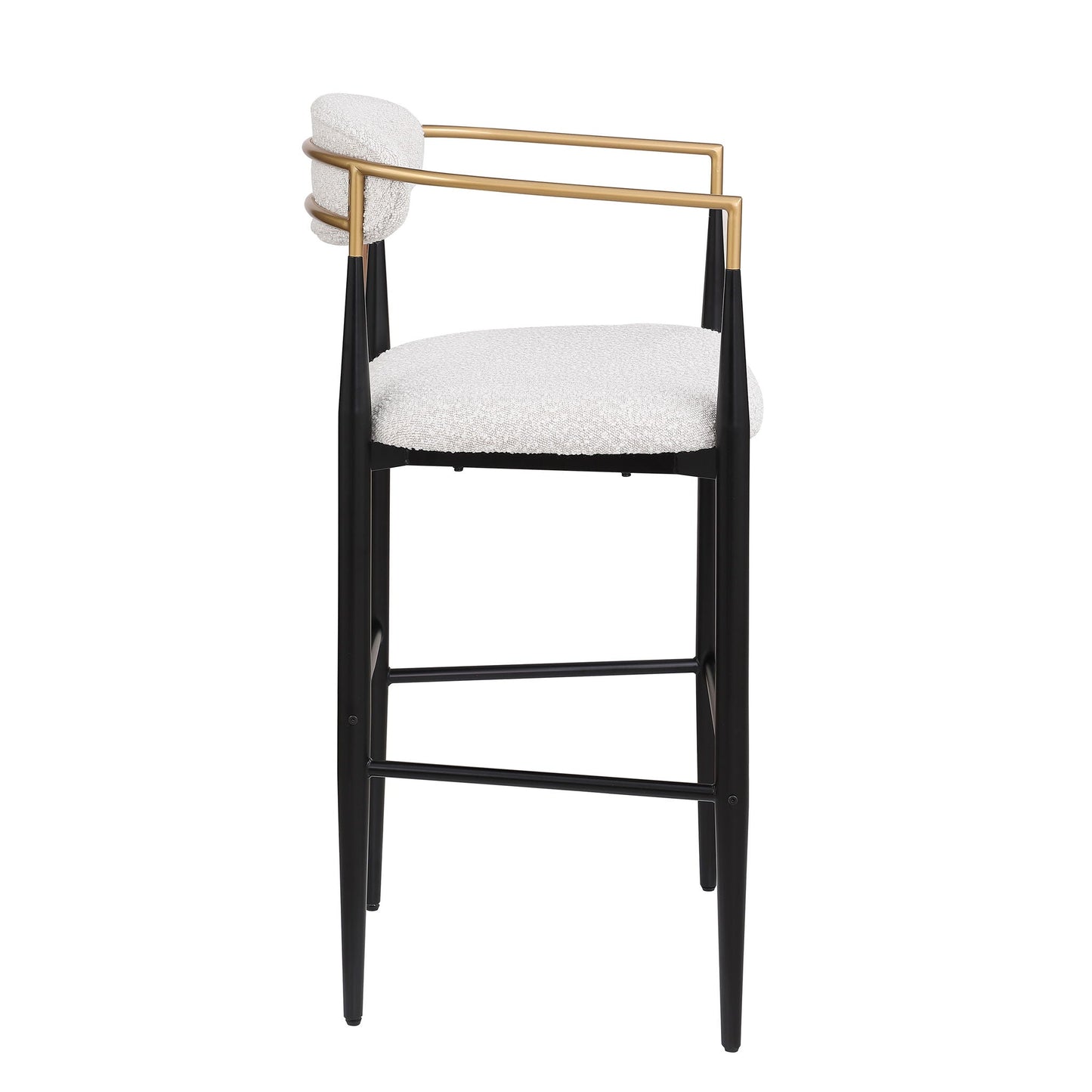 Upholstered Bar Stools With Backs for Kitchen Island (Set of 2) - Beige
