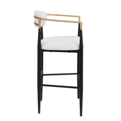 Upholstered Bar Stools With Backs for Kitchen Island (Set of 2) - Beige