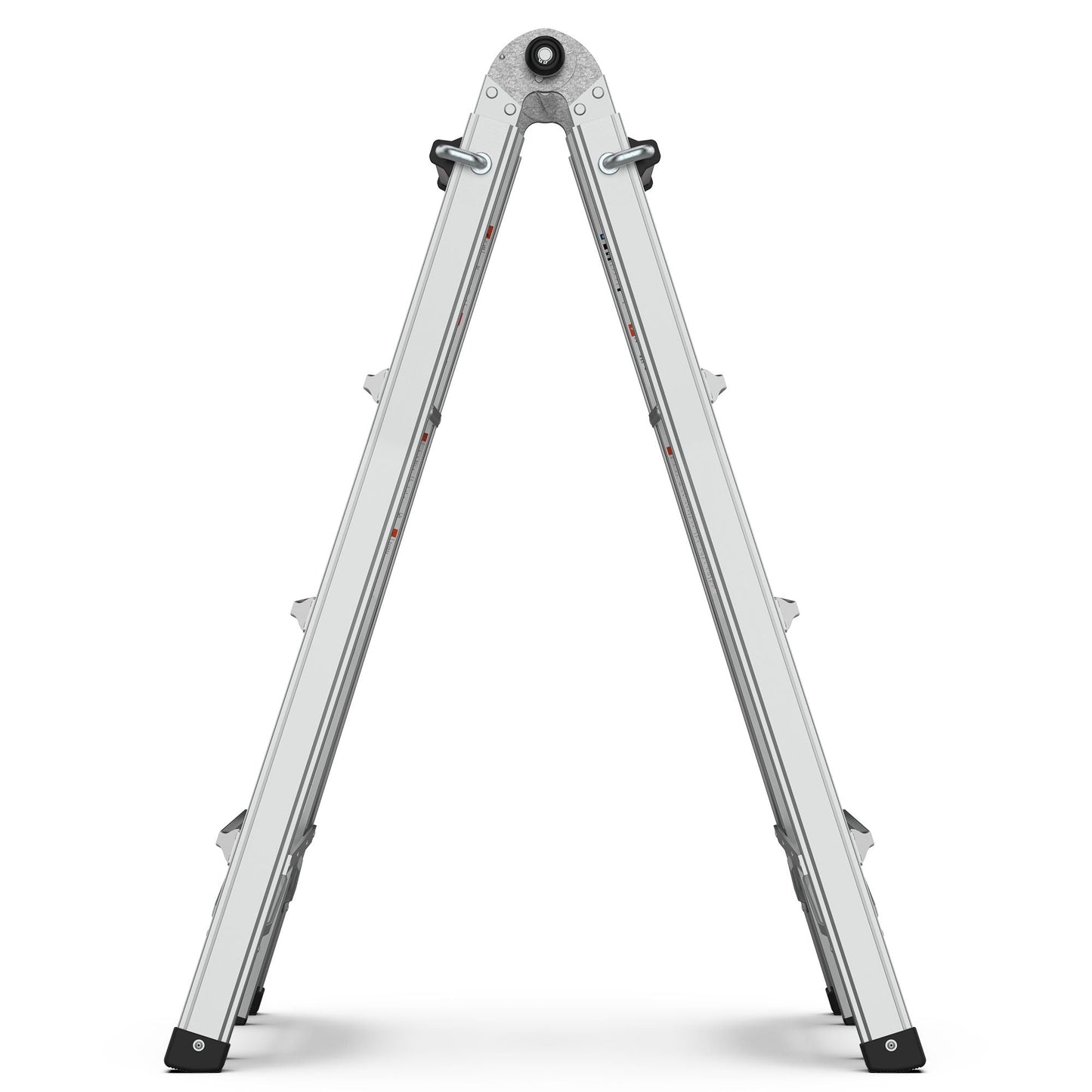 Multi-Position Foldable Aluminum Ladder, A-Frame And Straight Ladder, Ansi 250Lbs - Gray