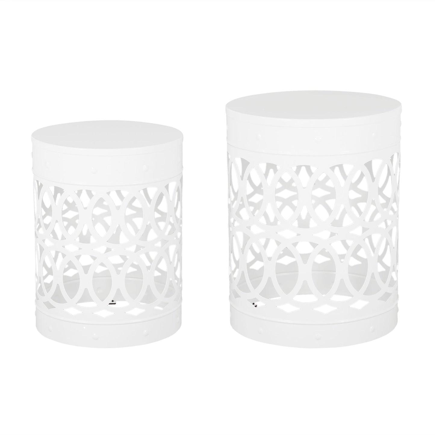 Outdoor Metal Side Table Set of 2