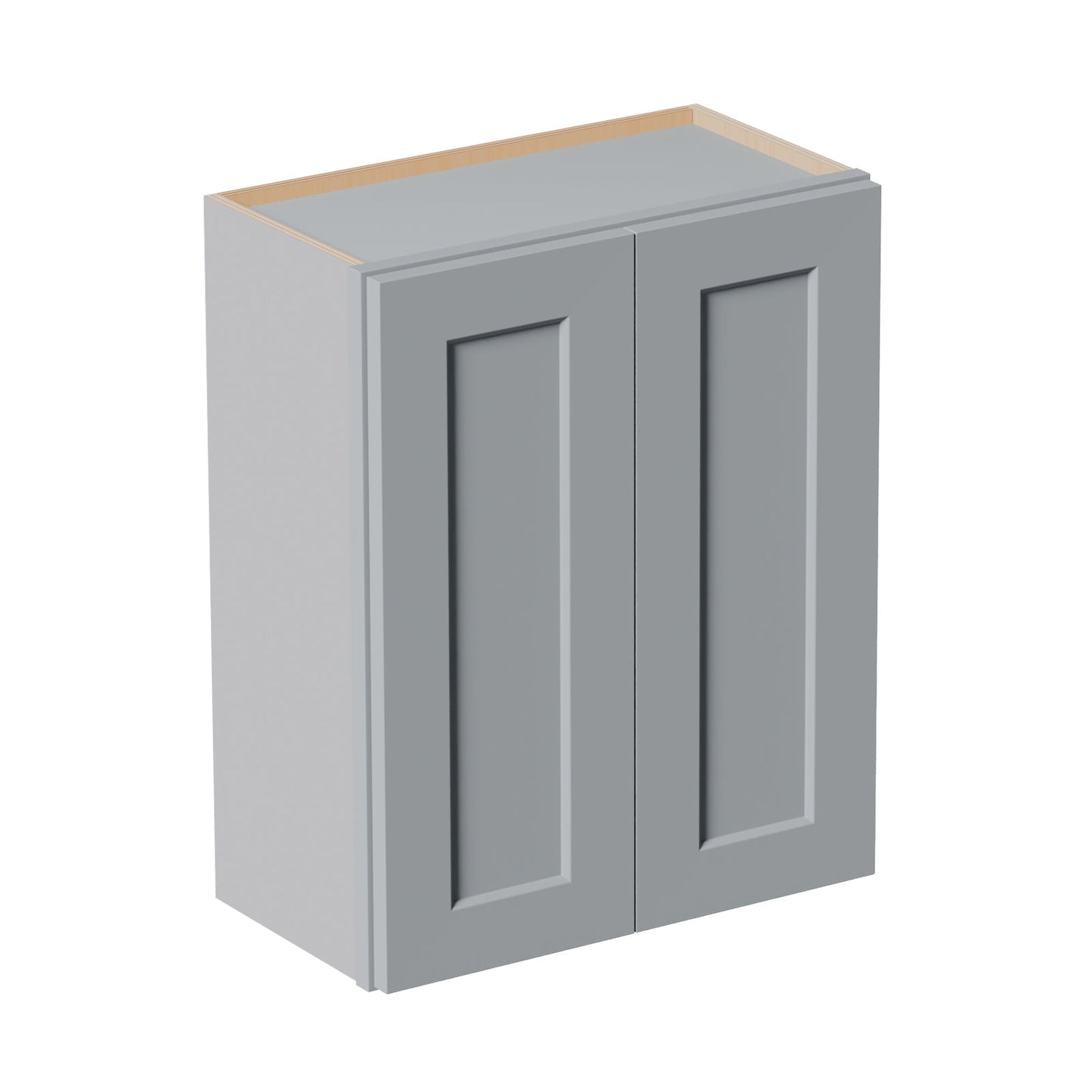 Gray Shaker Solid Wood Wall Cabinet with Soft-Close Doors