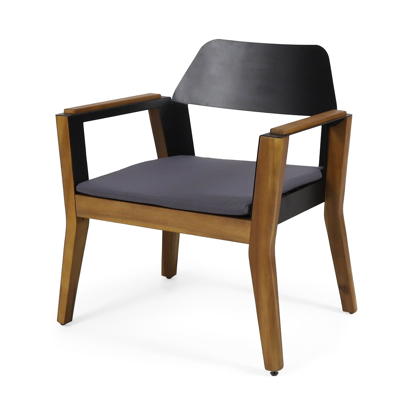 Soho Transitional Style Outdoor Club Chair (Set of 2) with Cushions - Teak