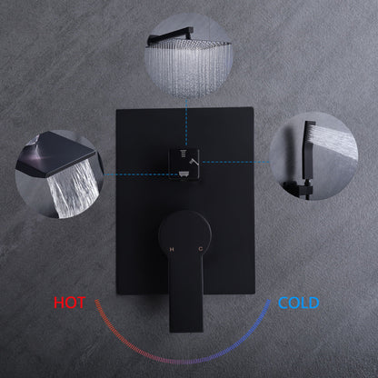 Modern 10" Wall Mounted Rainfall Shower Head System