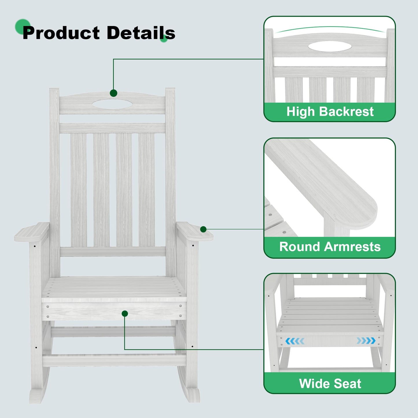 Outdoor Rocking Chair Set of 2