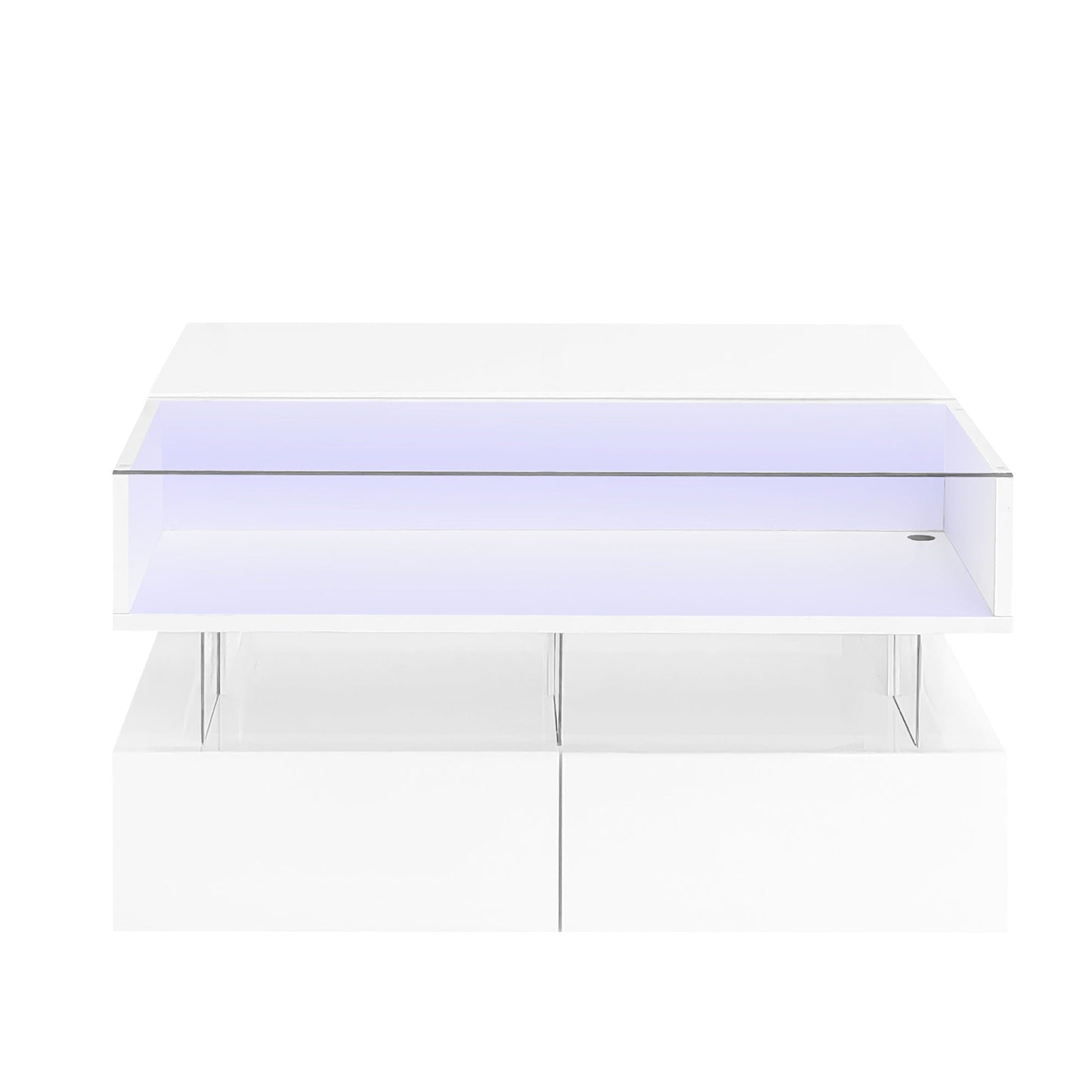 Lift Top Coffee Table With 2 Drawers, Hidden Space And LED Lights For Living Room
