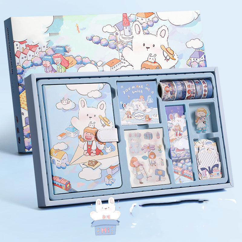 Cartoon Girl Cute Hand Account Material Gift Box