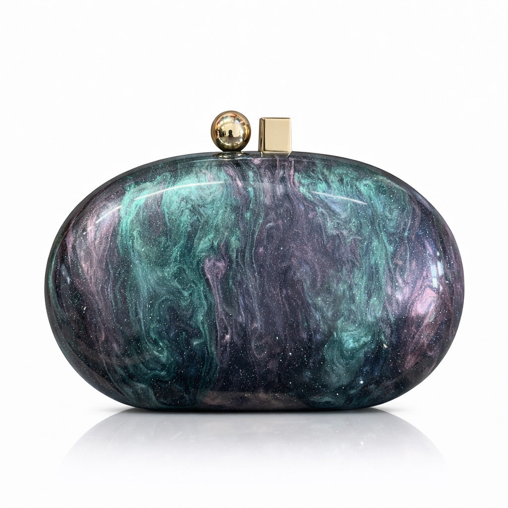 Womens Oval Pearlescent Fashion Shoulder Bag
