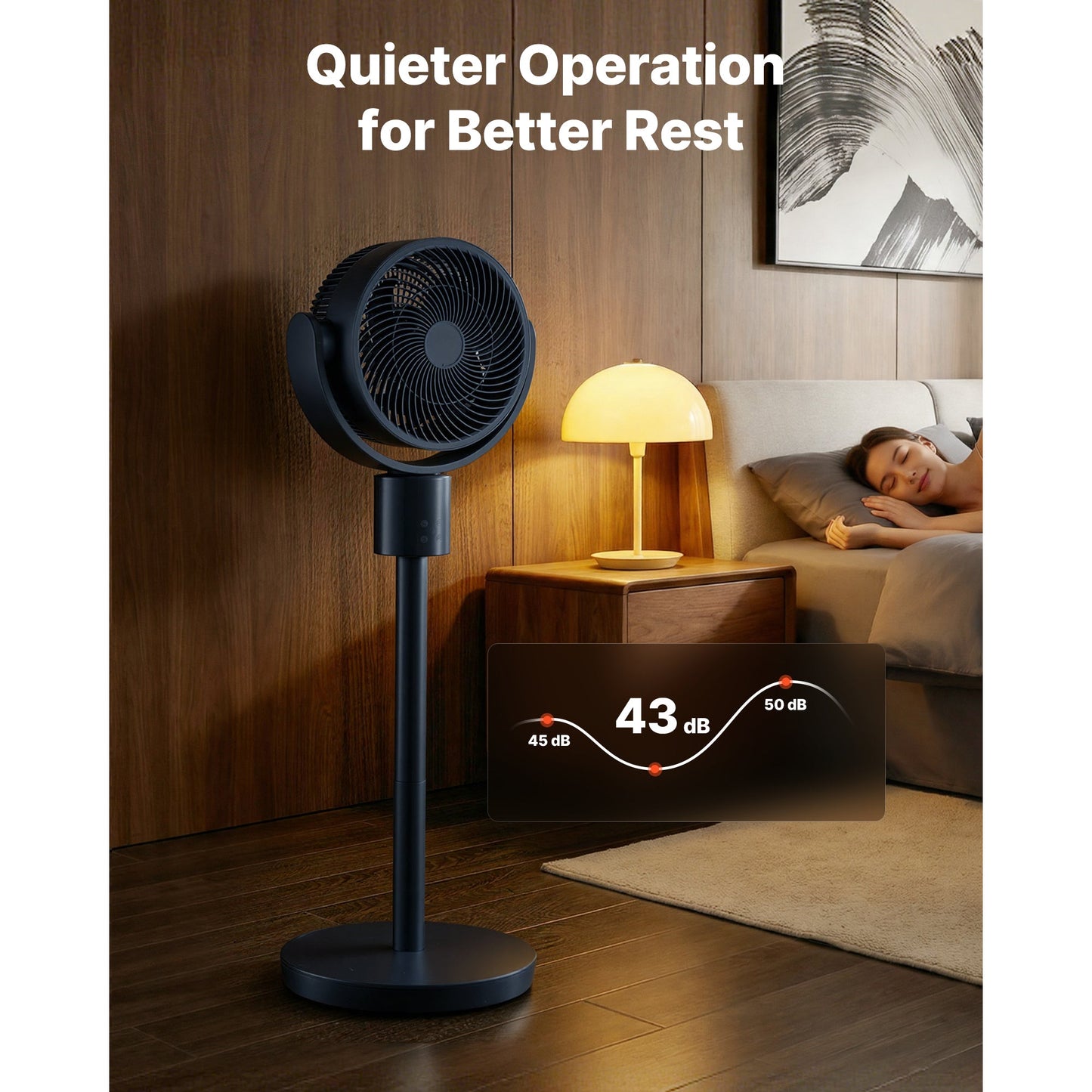 7-Inch Pedestal Fan with Oscillating Standing Design and Remote Control