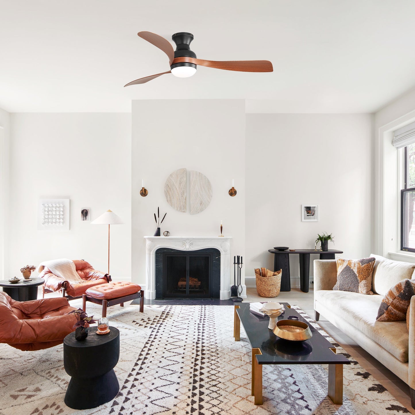 52-Inch Ceiling Fan with Lights and Reversible DC Motor
