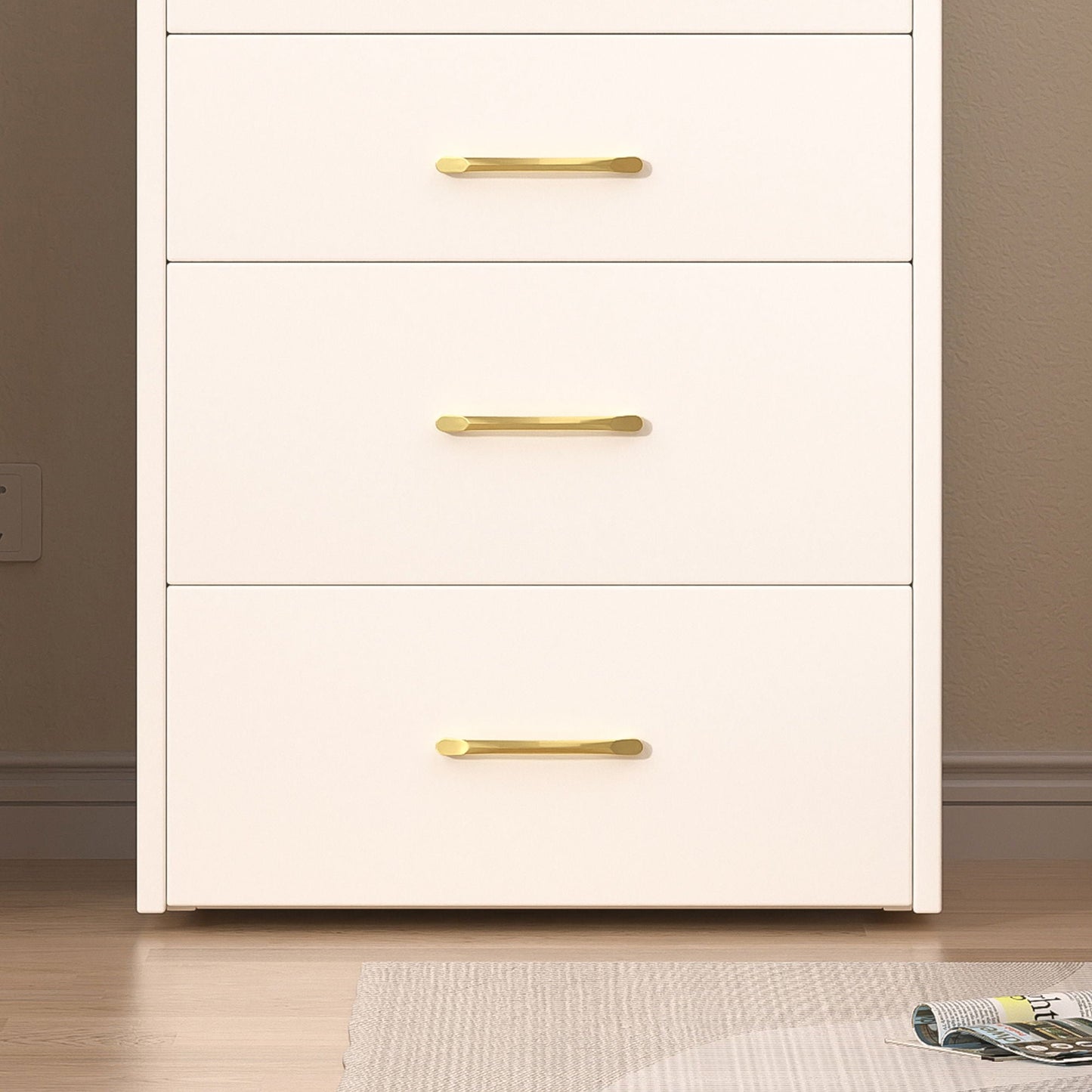 Compact 3 In 1 Vanity Desk With Open Top Mirror, Glass Desktop, 5 Height - White
