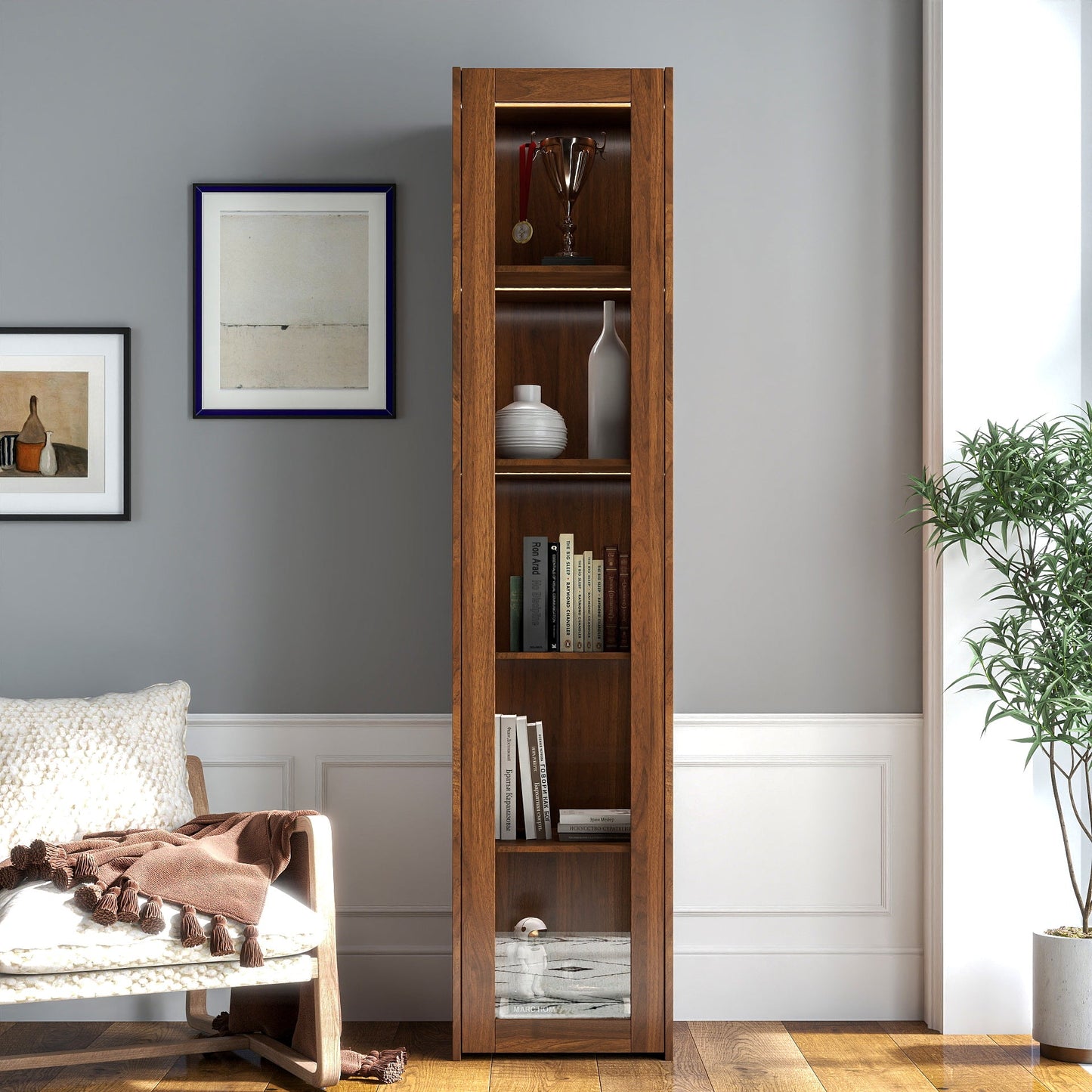 Display Cabinet with Transparent Acrylic Plate Doors and LED Lights